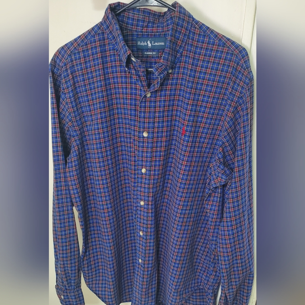 Ralph Lauren Blue and Red Plaid Button Down Shirt